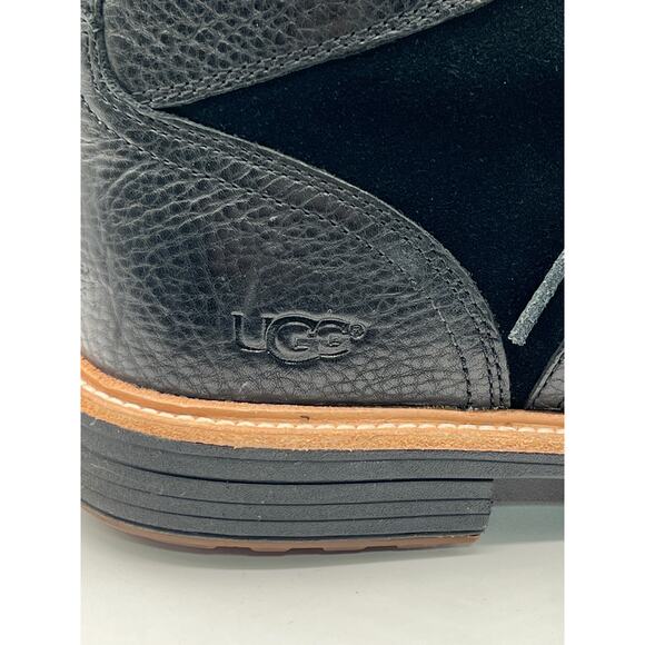 UGG Magnusson Black Leather & Suede Comfort VTG Style Lace Up Boots Mens Size 12 - Picture 5 of 13